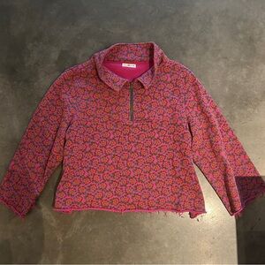 NATURAL LIFE Pink and Red Floral Zip-Up